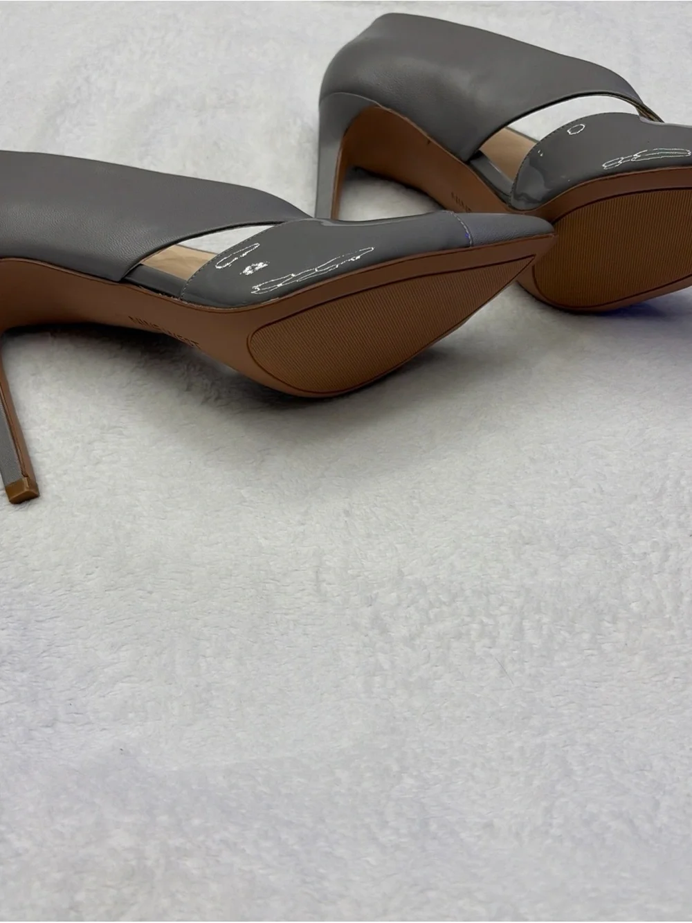 Nine West Gray Pointed Toe Cutout Stiletto Heels
